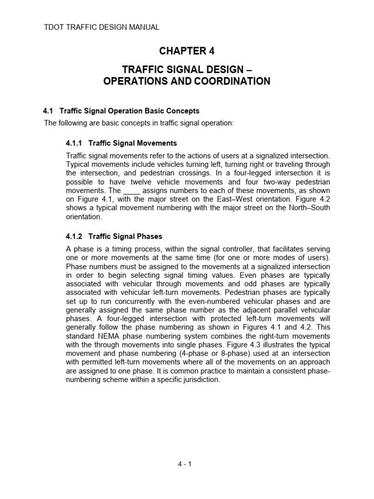 Chapter 4 - Traffic Signal Design - Operations and Coordination | PDF ...