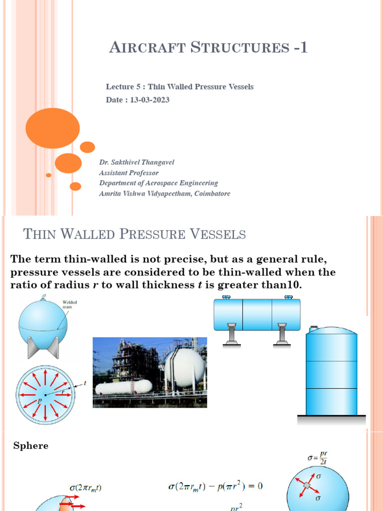 Letcure 5 Thin Walled Pressure Vessels | PDF | Stress (Mechanics ...