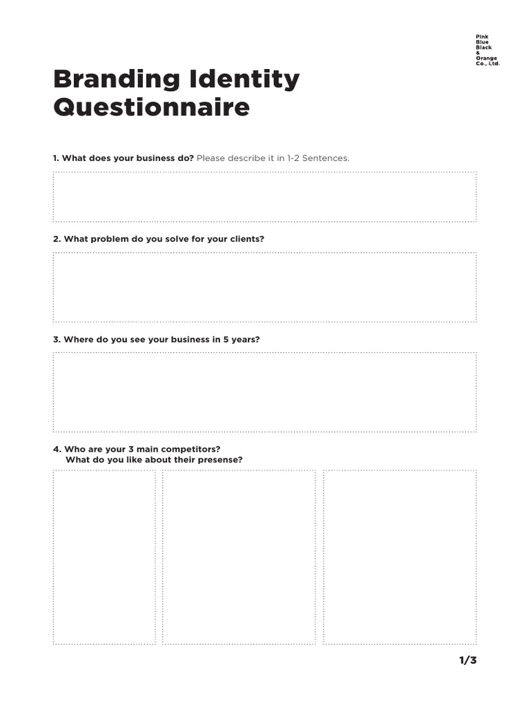 Branding Identity Questionnaire | PDF