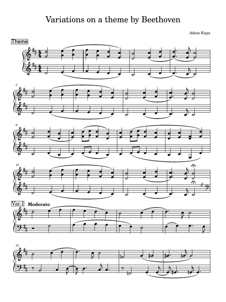 Variations on a Theme by Beethoven 1.5 | PDF | Musical Compositions ...