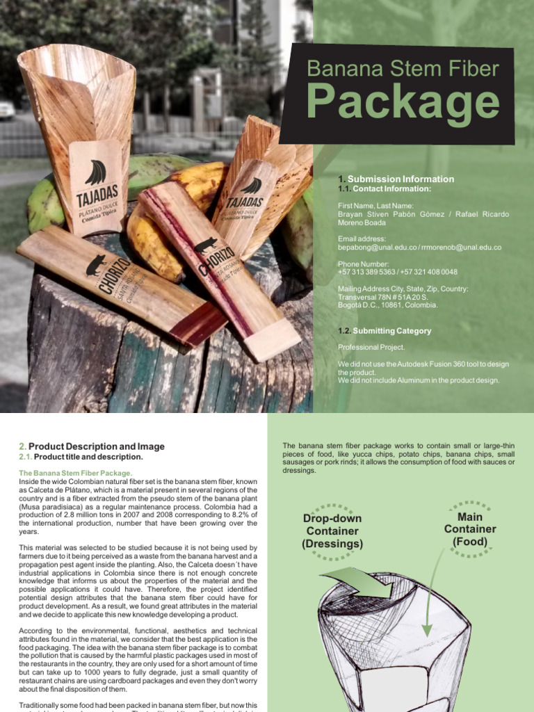 Banana Stem Fiber Packaging | PDF | Compost | Biodegradation