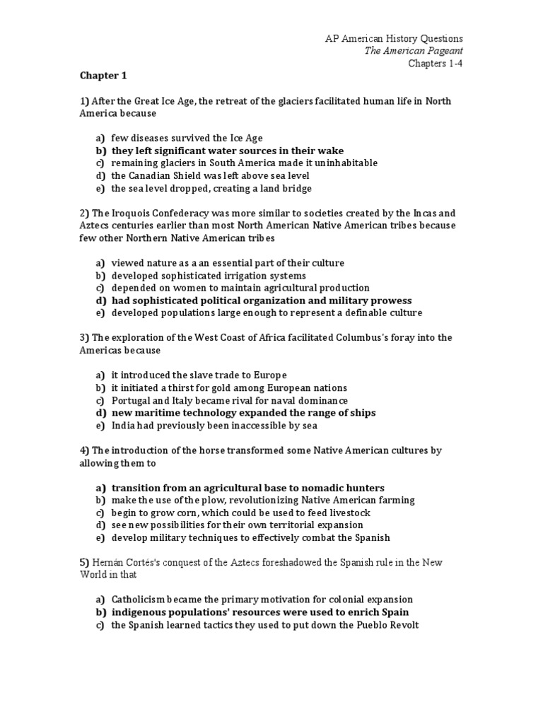 APUSH Questions: The American Pageant 1-4 | PDF | Americas | Spain