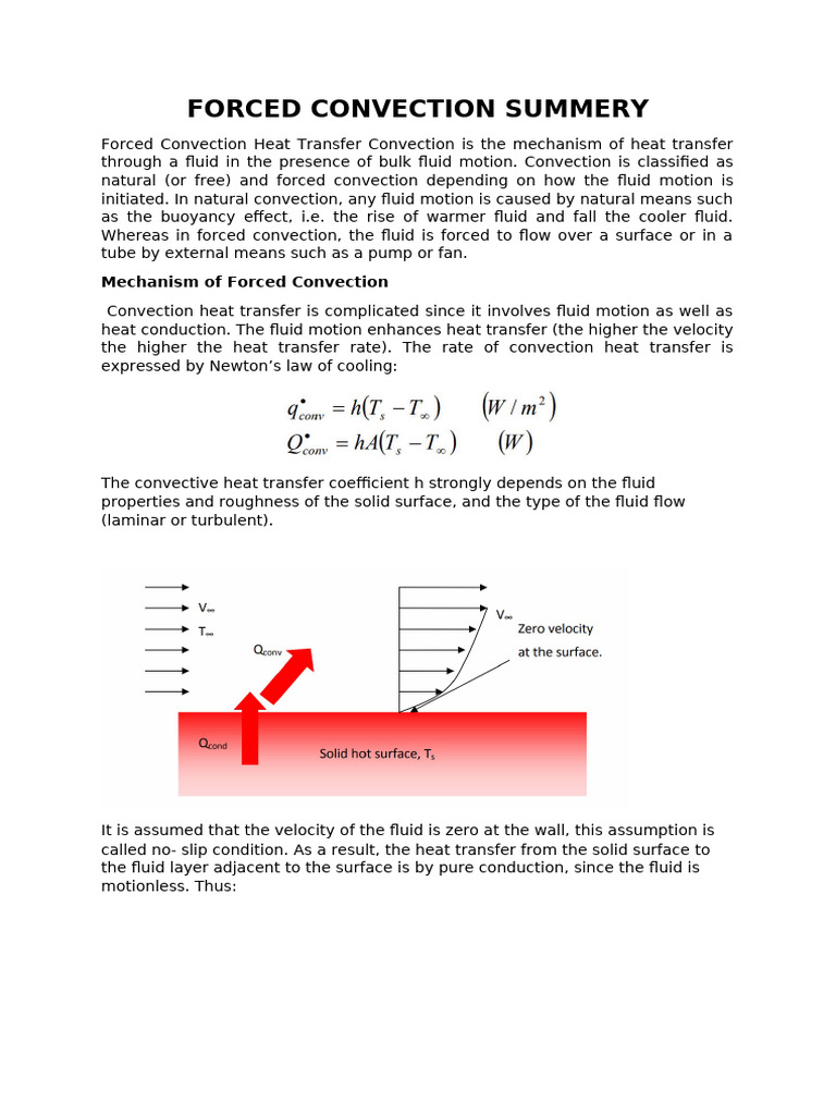 Forced Convection Summery | PDF | Boundary Layer | Fluid Dynamics