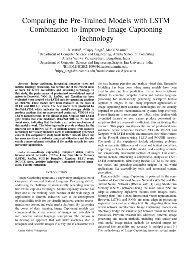 Comparing The Pre-Trained Models With LSTM | PDF | Deep Learning ...