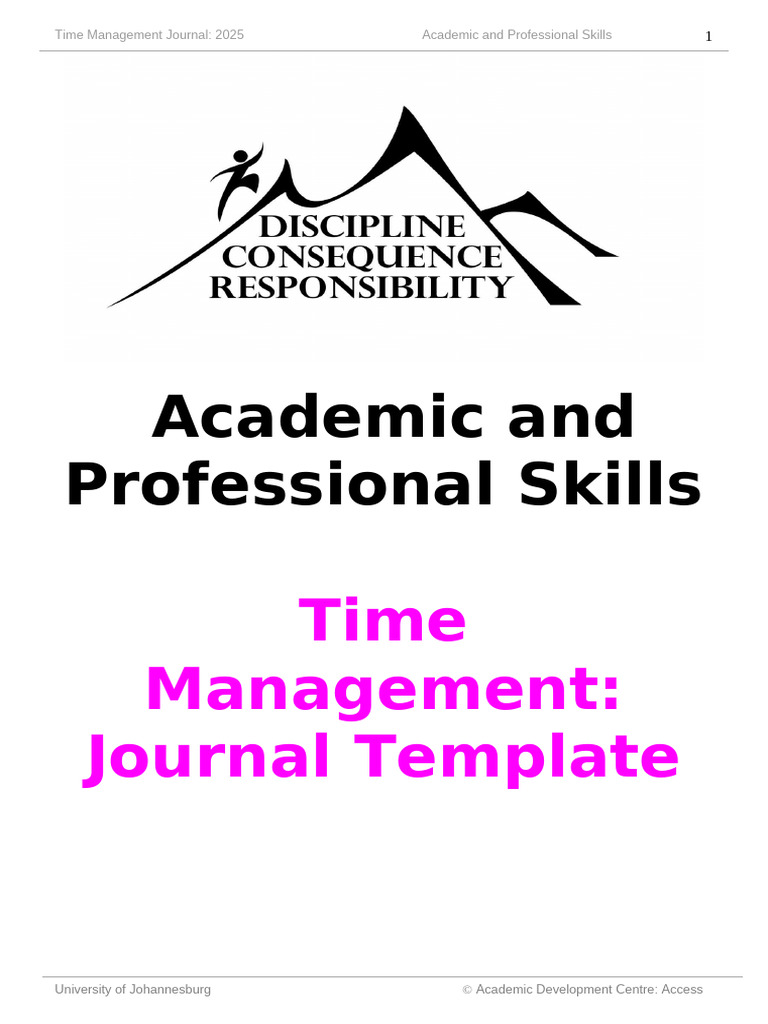 Time Management Journal Template 2025 - APS | PDF | Time Management ...