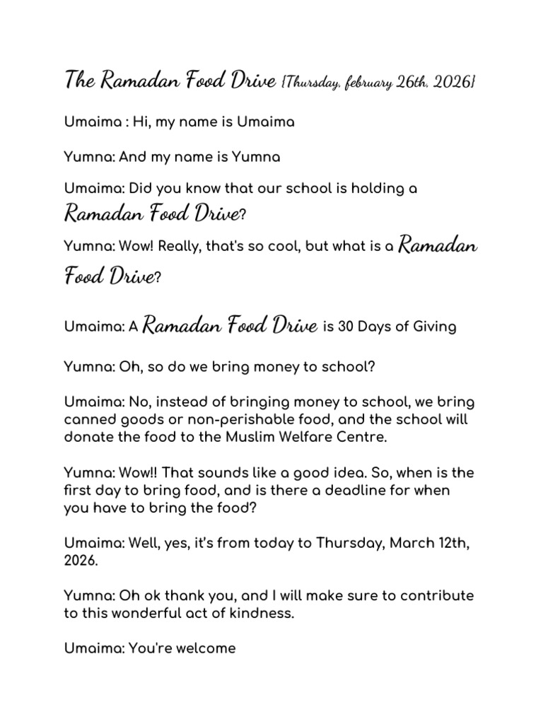 Umaima's Announcements | PDF