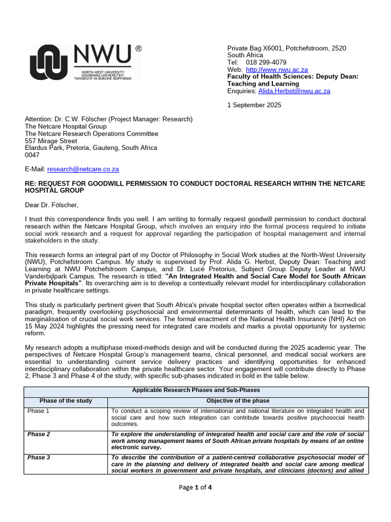 Netcare Regional Managers Letter | PDF | Health Professional | Health Care