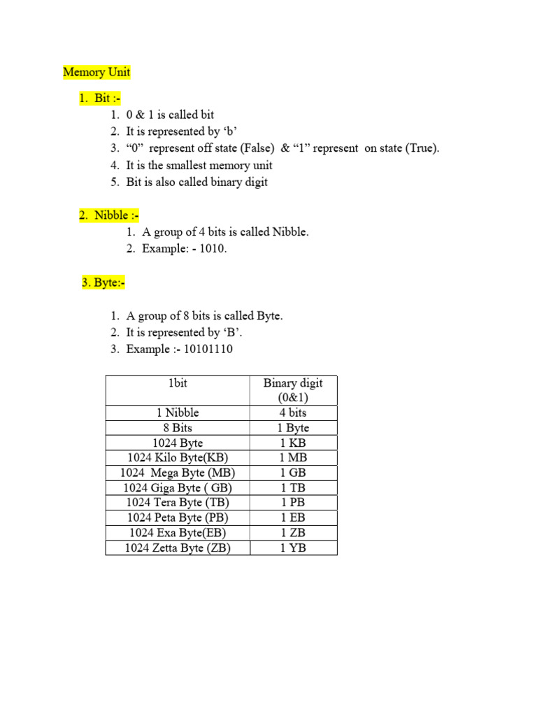 Memory Unit | PDF