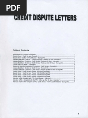 Credit Dispute Letters