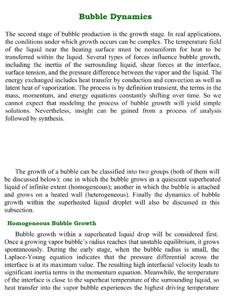 Bubble Dynamics | PDF