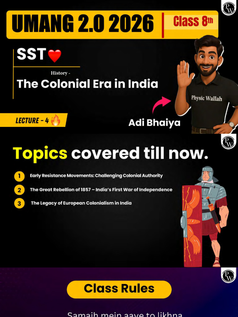 History - The Colonial Era in India 04 - Class Notes | PDF