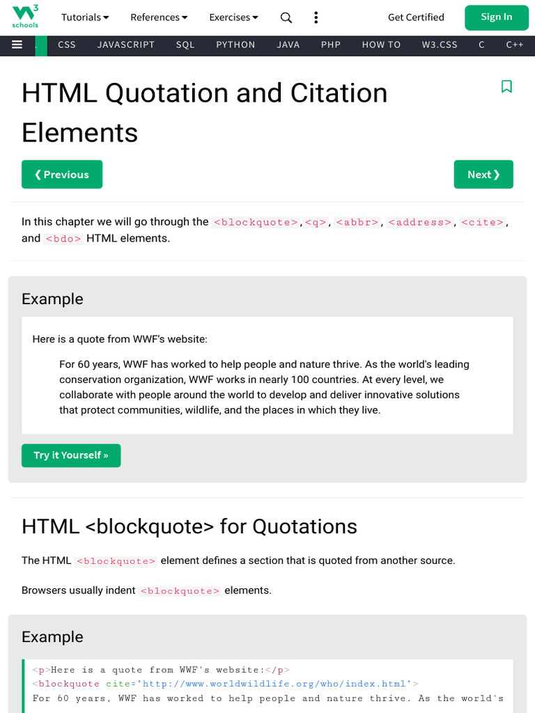 HTMLQuotationElements 1772476361759 | PDF | Html | Html Element