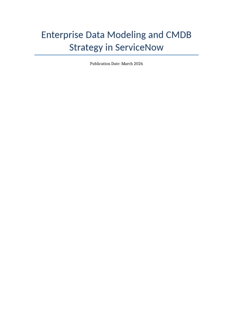 ServiceNow Data Model and CMDB Strategy | PDF | Performance Indicator ...