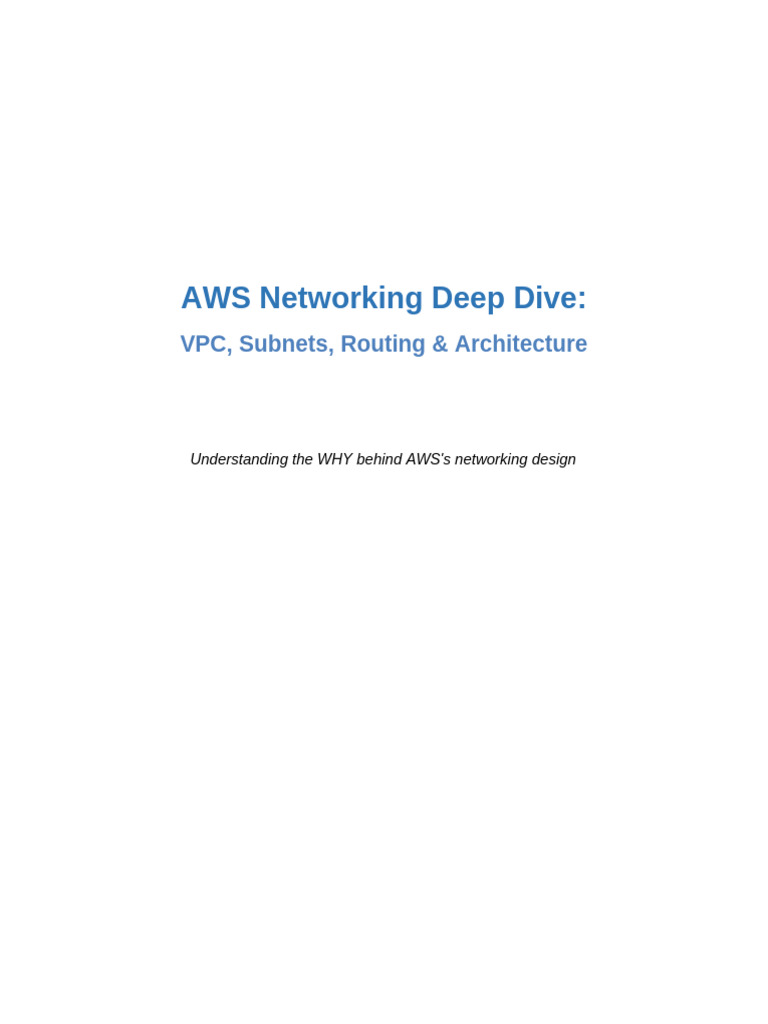 AWS Networking Deep Dive | PDF | Data Center | Amazon Web Services