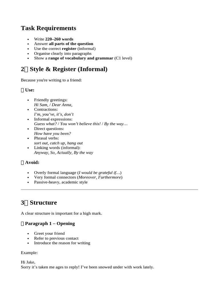 Writing A Letter To A Friend Requirements | PDF | Clause | Vocabulary