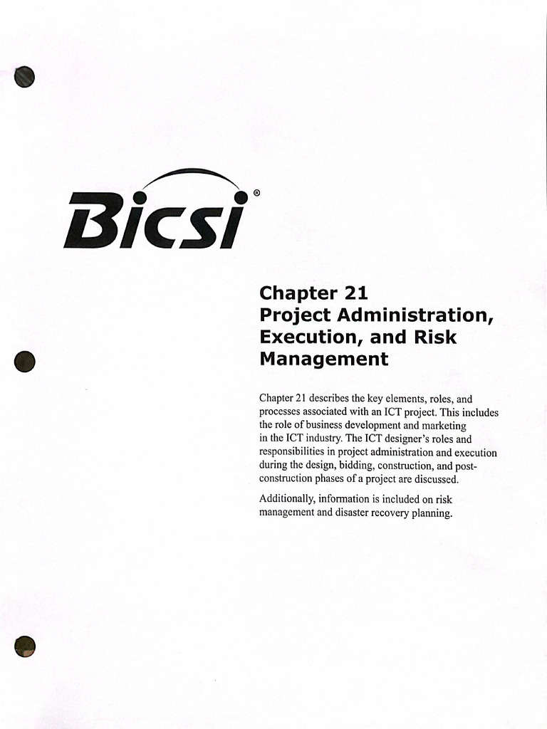 Chapter 21 Project Adminstration, Execution & Risk Management | PDF