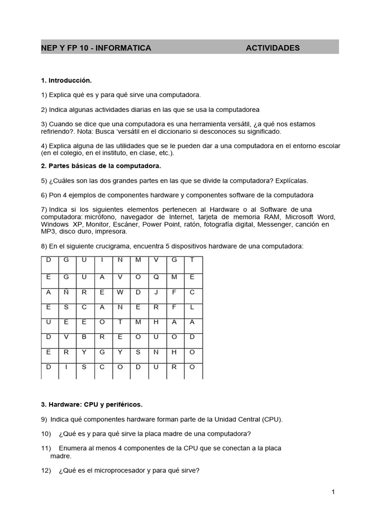 Practicos a Alumnos 2 | PDF | Hardware de la computadora | Periférico