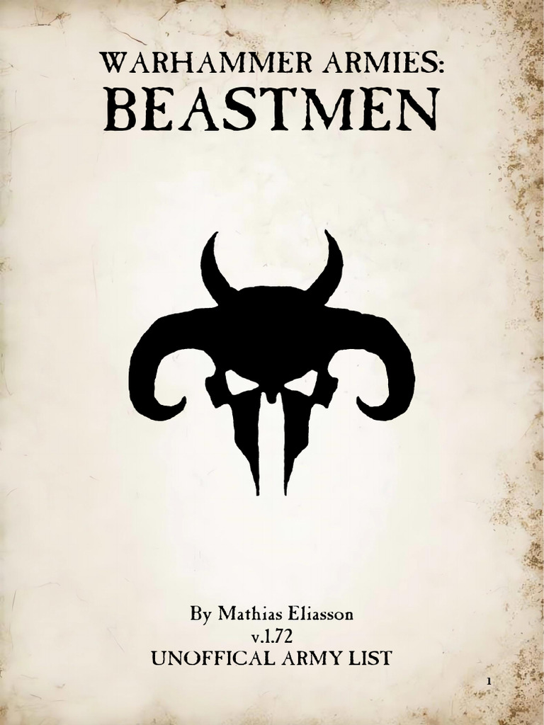 Warhammer - Beastmen 1.72 | PDF | Spear