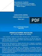 Legislación Laboral (Tema: Prestaciones Sociales Parte I de II)