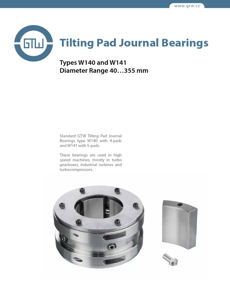 Tilting Pad Journal Bearings Catalogue | PDF | Bearing (Mechanical ...