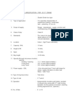 Tech Spec. of EOT Crane