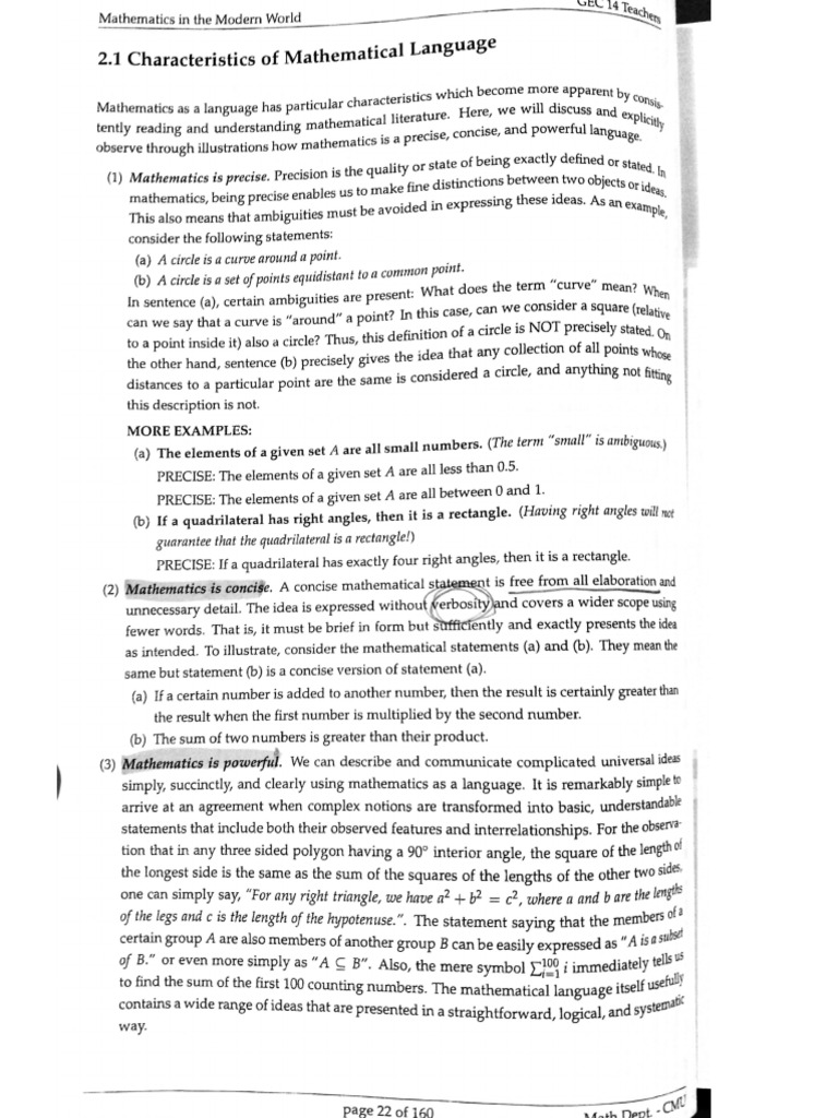 MMW Chapter 2 Notes | PDF
