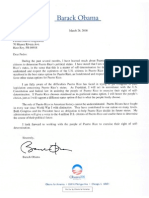 Letter From Barack Obama To Pedro Pierluisi On Puerto Rico
