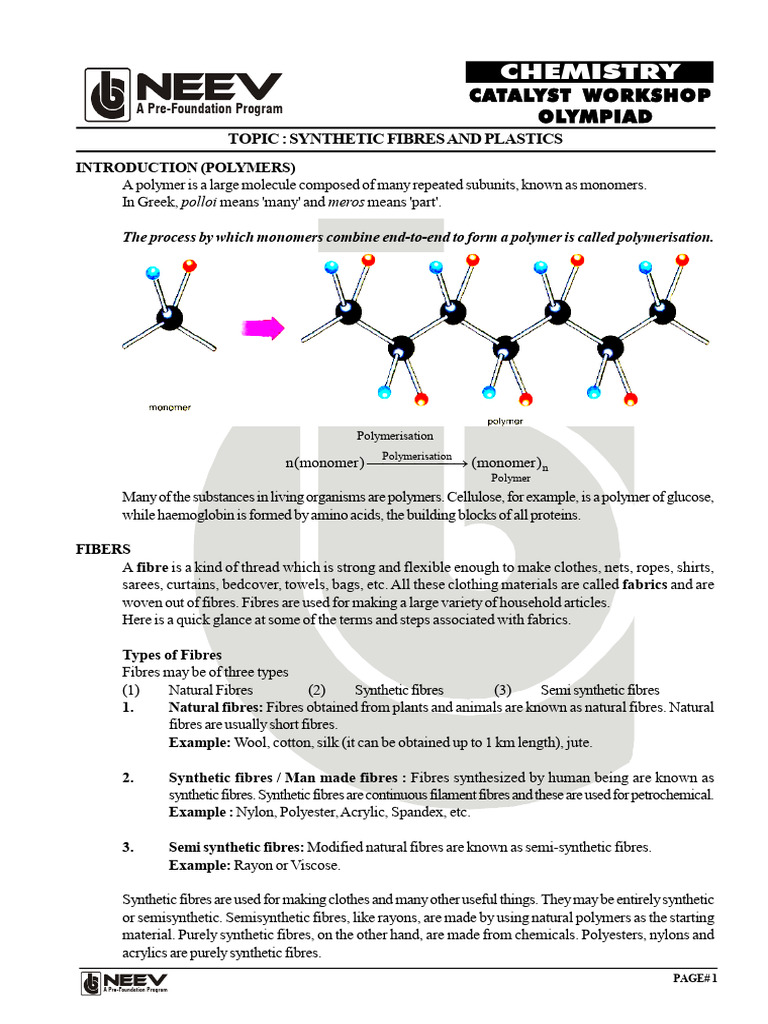 Chem Catalyst Workshop Synthetic Fibres and Plastics 8th WA | PDF ...