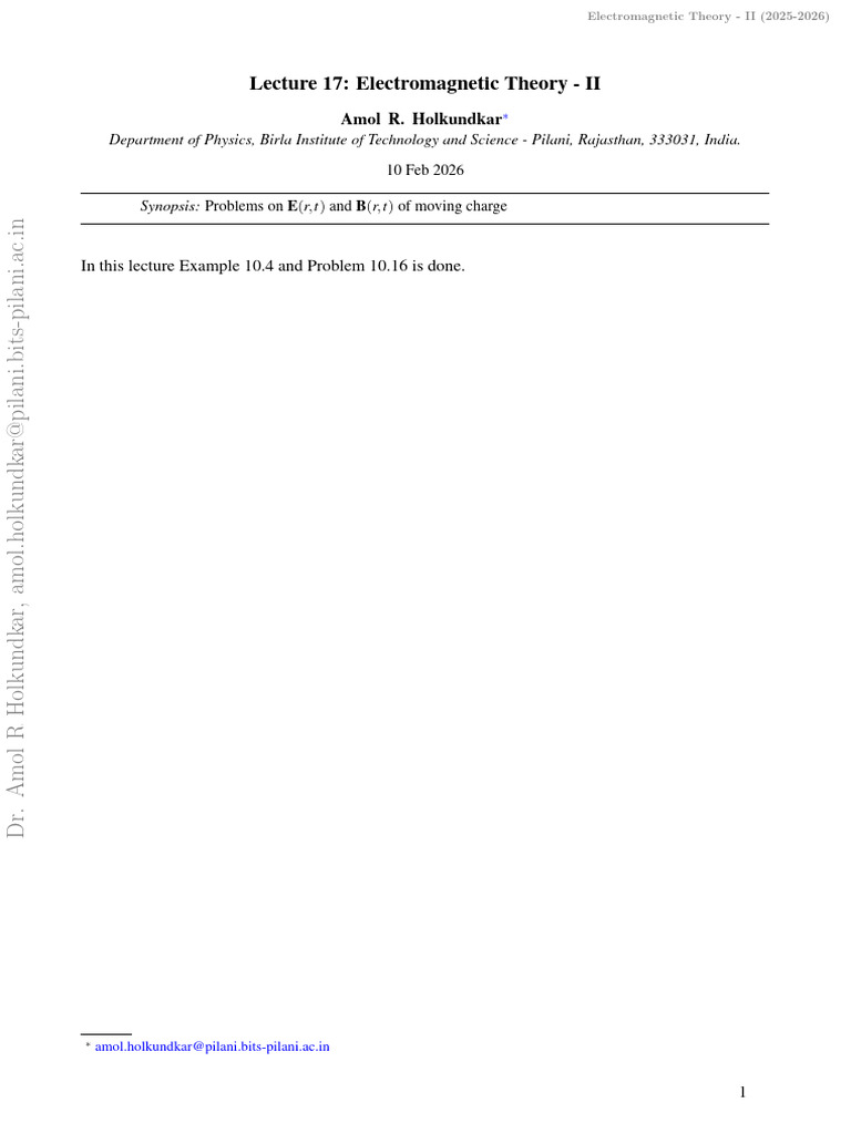Lec 17 | PDF | Physics