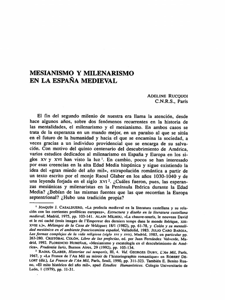 MESIANISMO Y MILENARISMO en La España Medieval | PDF | Milenialismo ...
