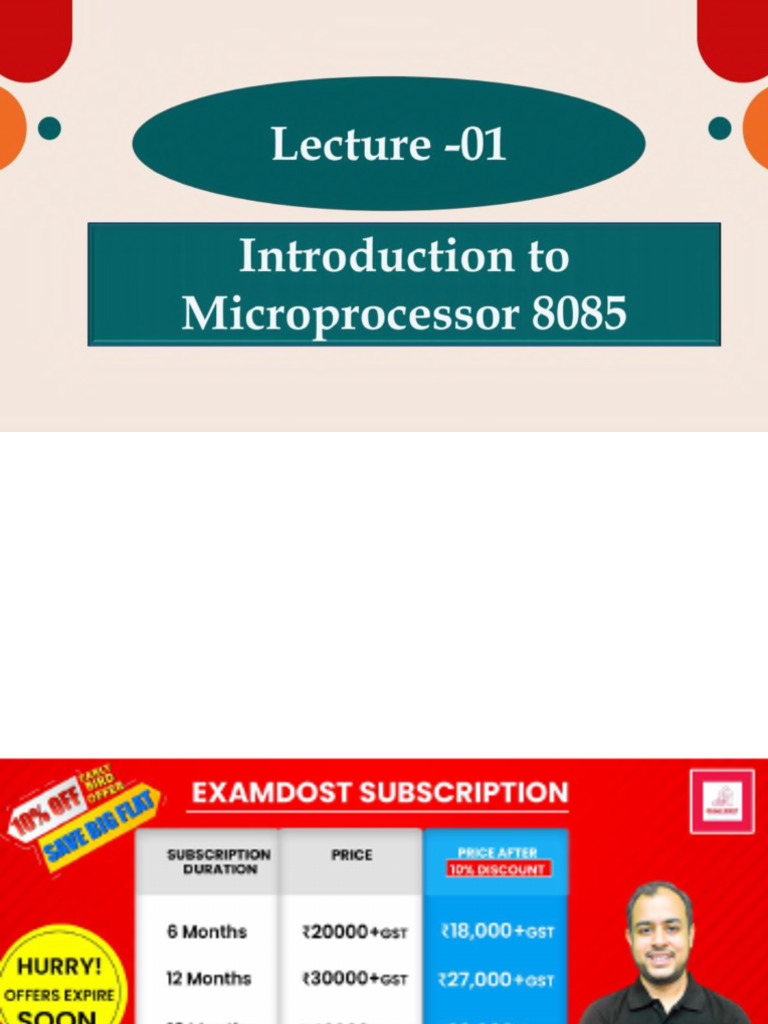 Lecture-01 Introduction To 8085 Microprocessor | PDF