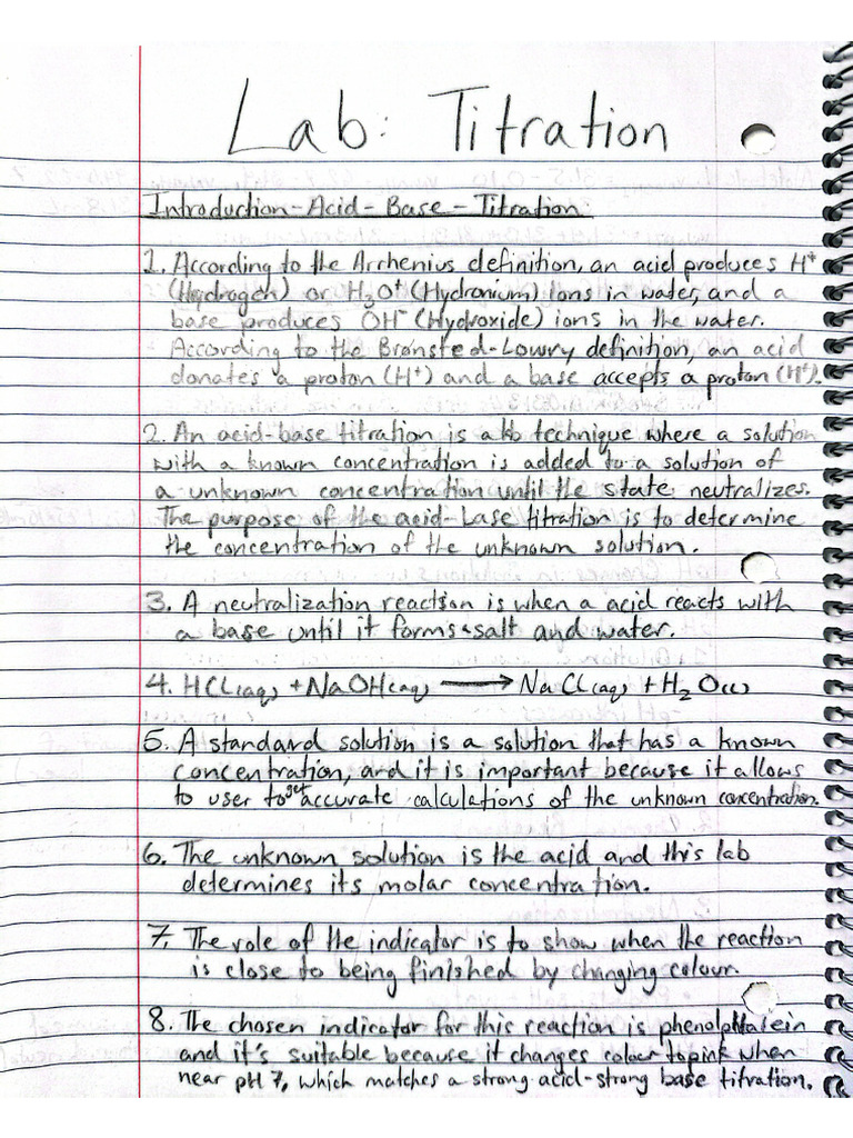 Titration Lab | PDF