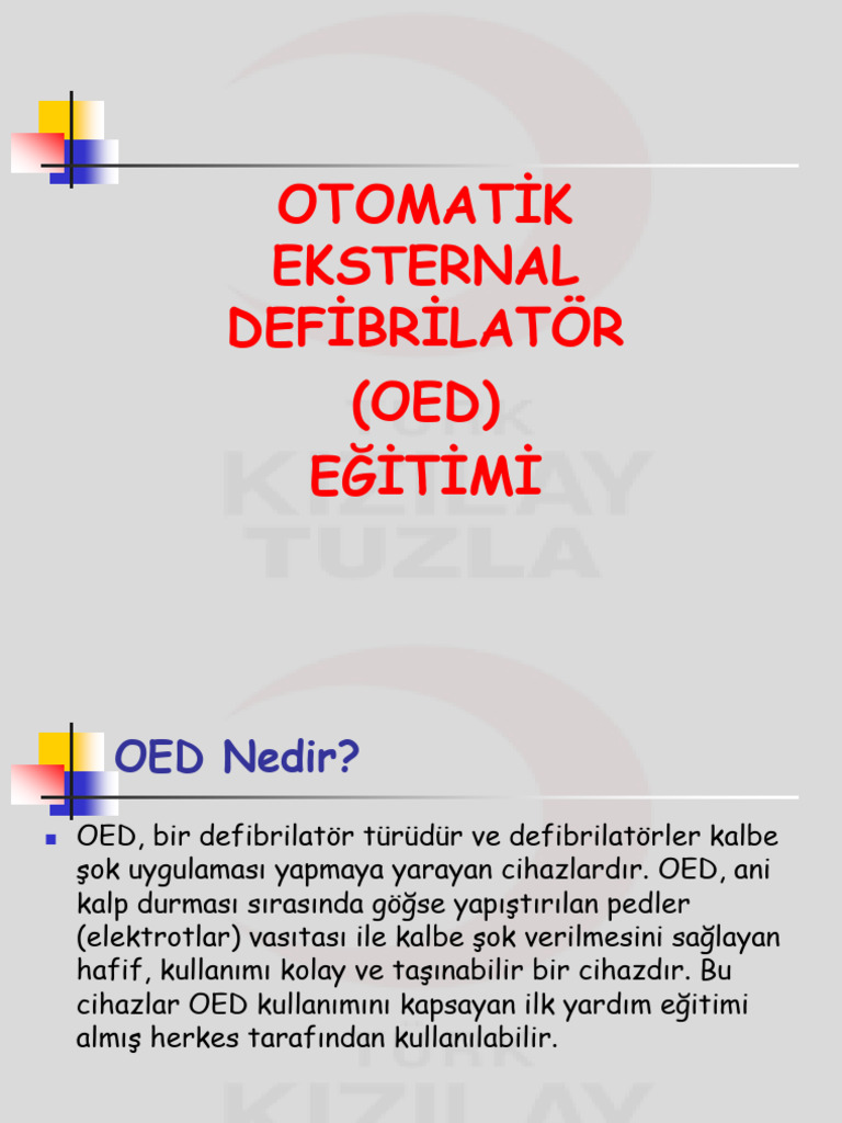 Otomatik Eksternal Defibrilatör (OED) Eğitimi | PDF