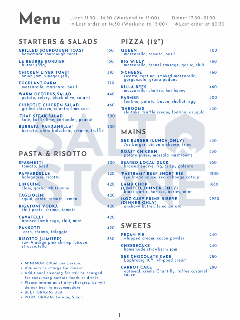 SS Full Menu | PDF