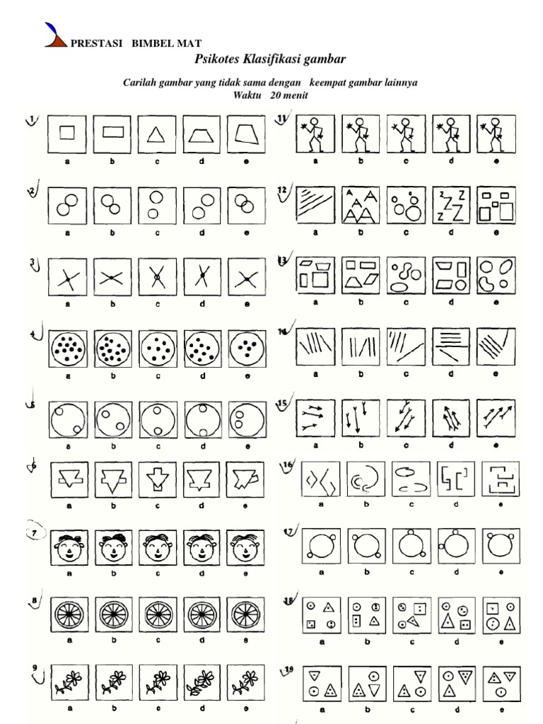 Contoh Soal Gambar Psikotes