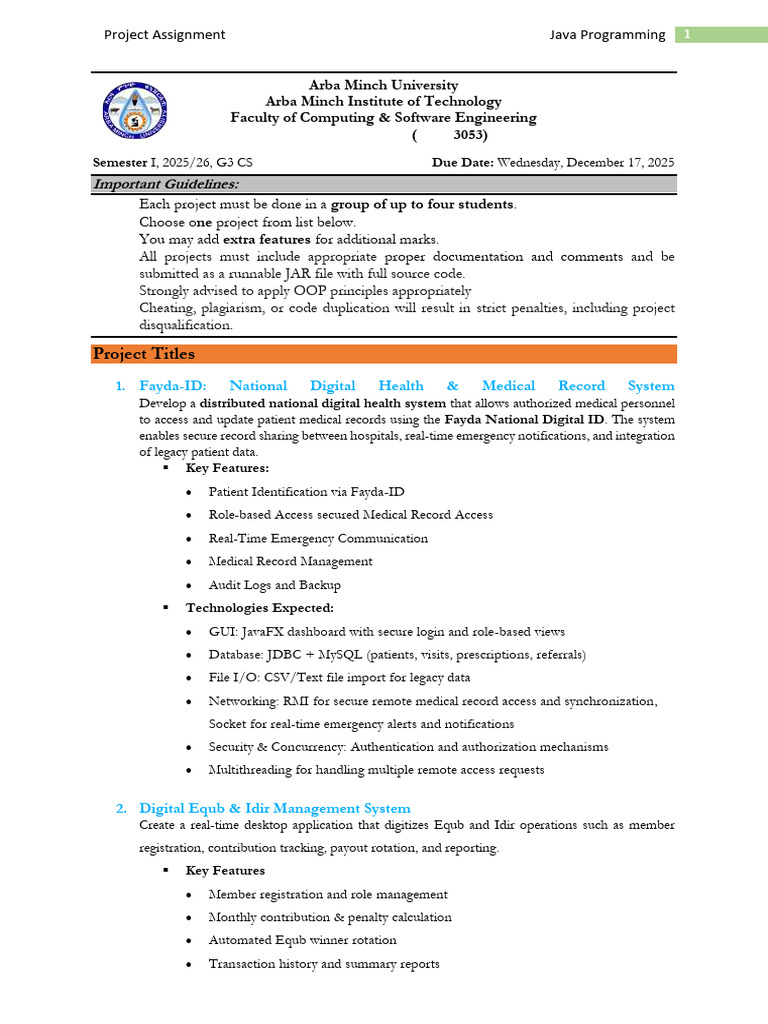 Project Titles - 2018 | PDF | Client–Server Model | Java (Programming ...