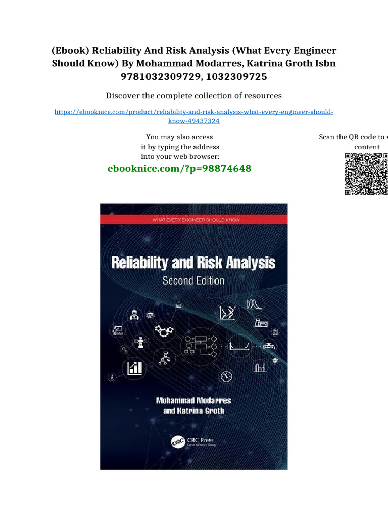 (Ebook) Reliability and Risk Analysis (What Every Engineer Should Know ...