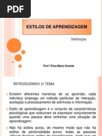 Estilos de Aprendizagem-Prof.ª Elisa