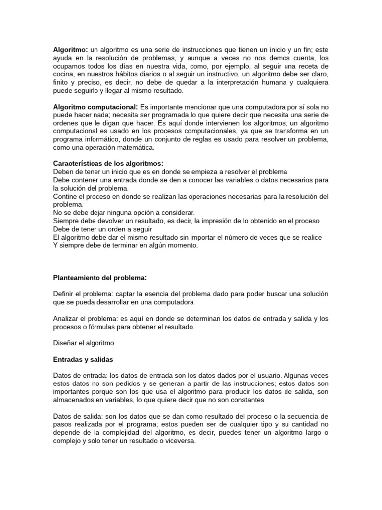 Algoritmos | PDF | Algoritmos | Programa de computadora