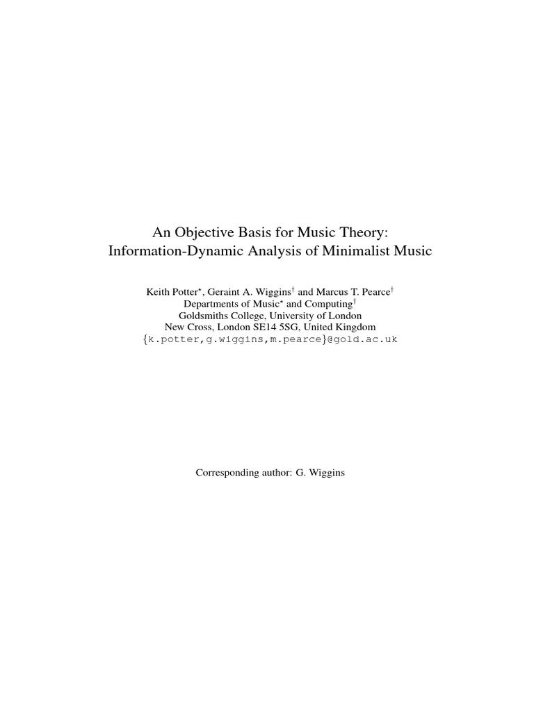 An Objective Basis For Music Theory - MusciaScientiae2007 | PDF | Scale ...