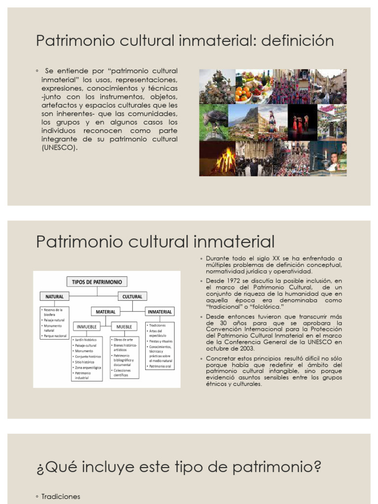 Patrimonio cultural inmaterial | PDF | Patrimonio cultural | Conocimiento