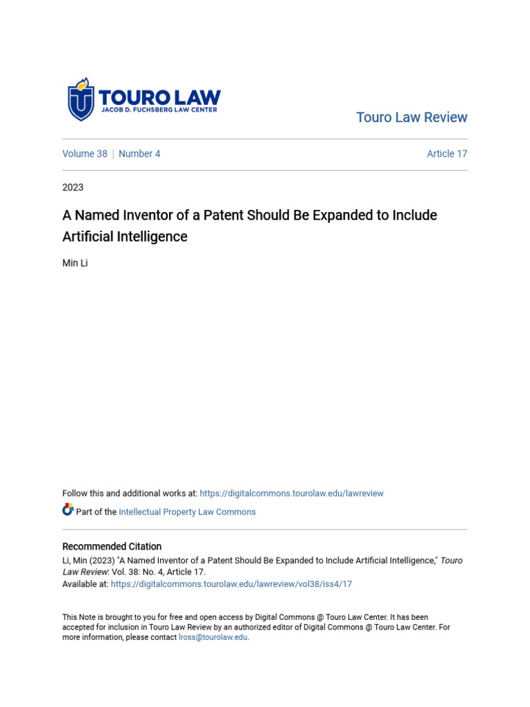 A Named Inventor of A Patent A Traduire 1 | PDF | Invention | Patent