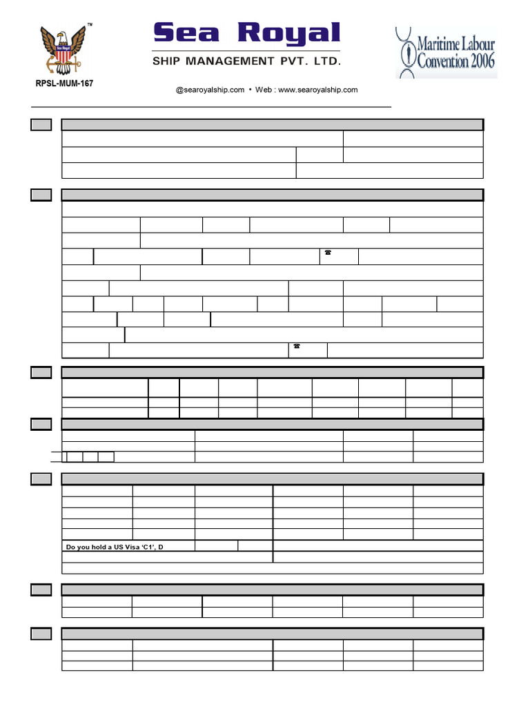 Searoyal Application Form | PDF