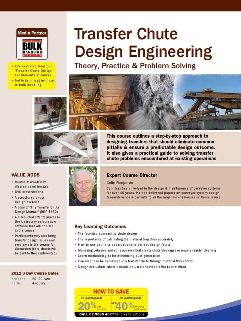 Transfer Chute Design Course Overview | PDF | Design | Wear