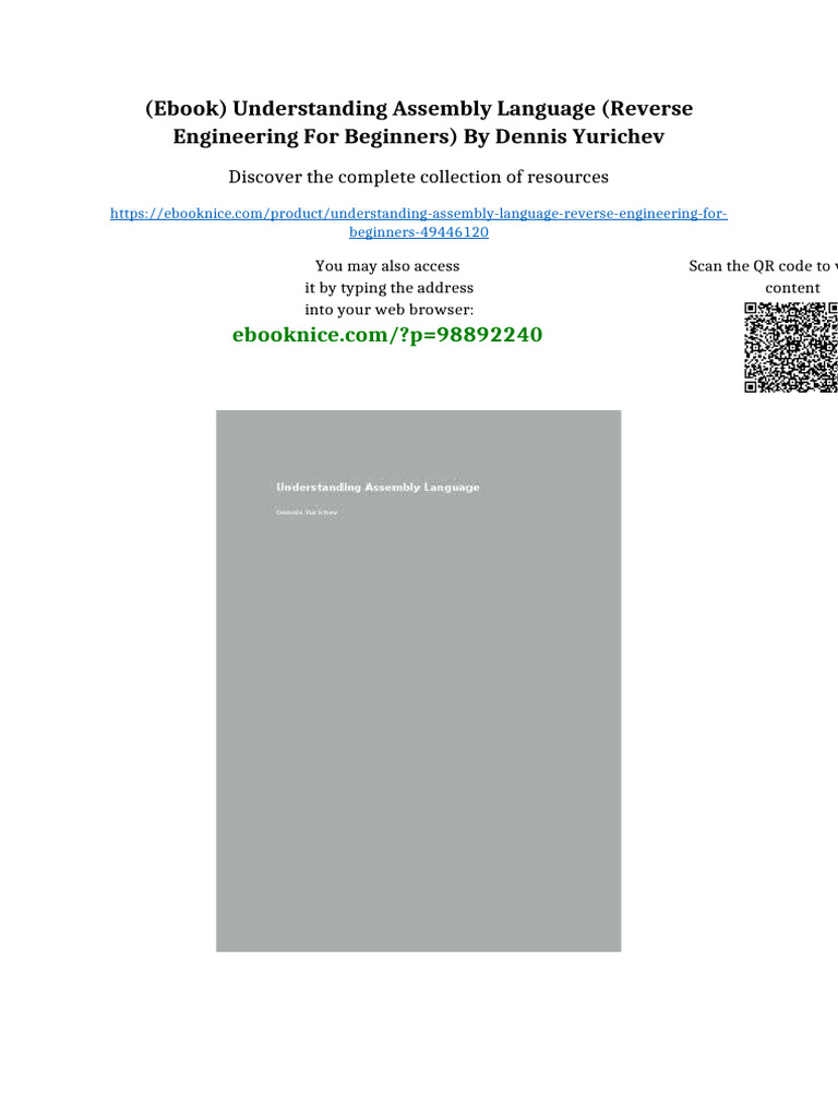 (Ebook) Understanding Assembly Language (Reverse Engineering For ...