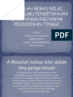 Masalah Bebas Nilai Dalam Ilmu Pengetahuan Dan Tanggungjawab