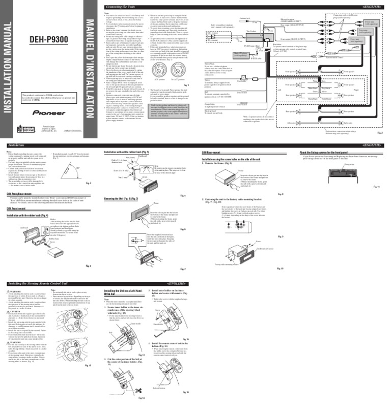 Pioneer Deh p9300 PDF Fuse (Electrical) Antenna (Radio)