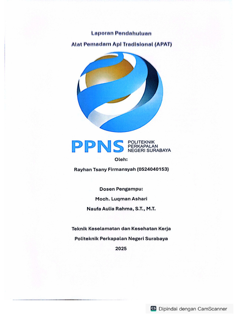 Laporan Pendahulu APAT Raihan Tsany K34E 153 | PDF