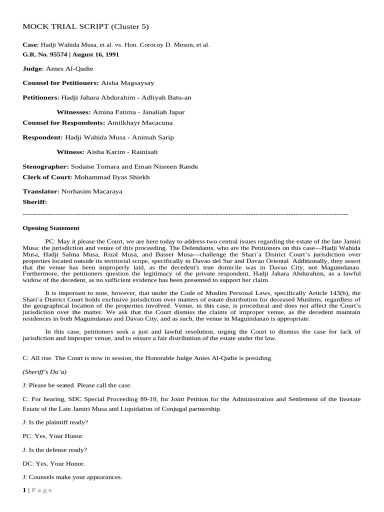 Cluster 5 Script | PDF | Affidavit | Common Law