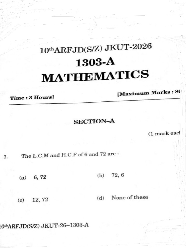 Mathematics Set A Class 10th | PDF